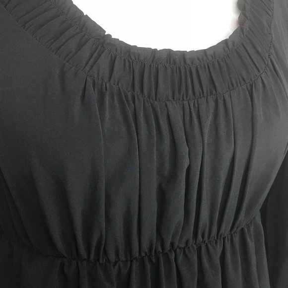 Zara Basic Black Empire Waist, Ruched Bust Top - Picture 3 of 7